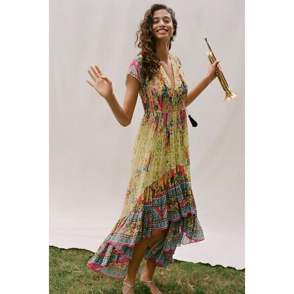 nwt ANTHROPOLOGIE BHANUNI by Jyoti sz 12 Arianna Hi Lo Dress - Picture 1 of 6